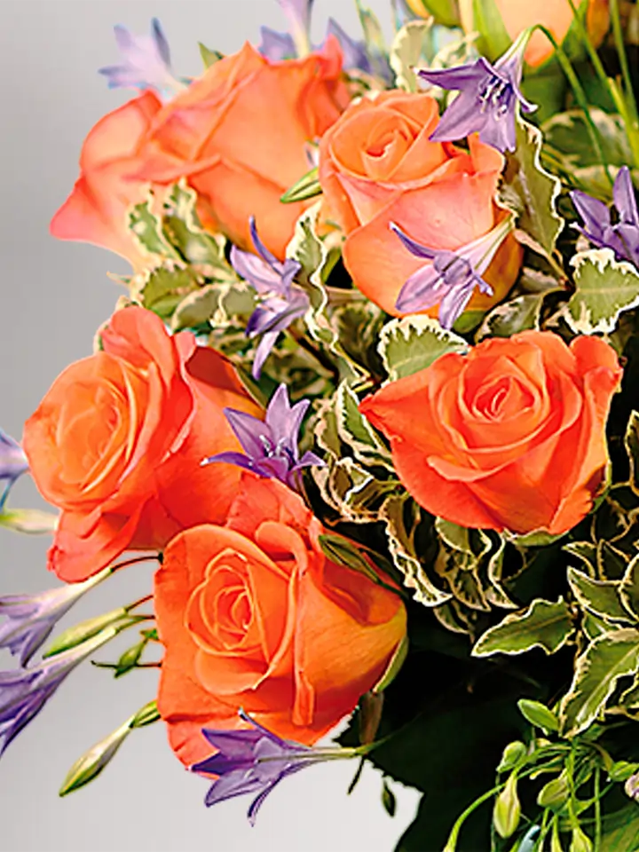 Bouquet rose arancio dettaglio